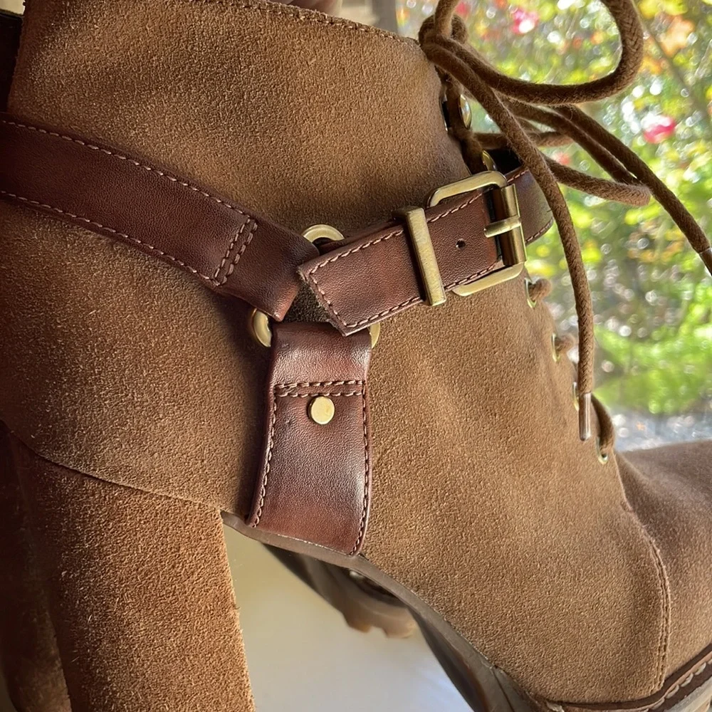BCBGeneration Tan Suede Ankle Booties - Picture 4 of 8